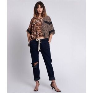 ONETEASPOON Shabbies Distressed Denim Jogger Jeans Drawstring Grunge Y2K XS‎